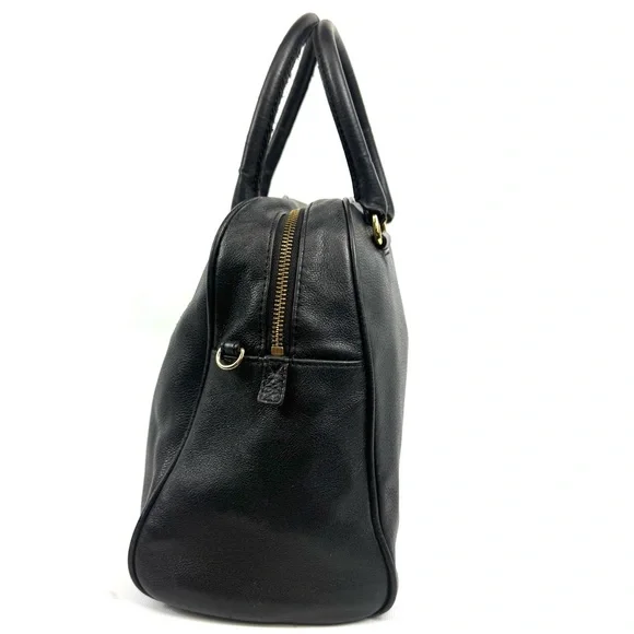Michael Kors Knox Black Pebbled Leather bag w tassel, gold & leather chain/strap - Picture 7 of 17